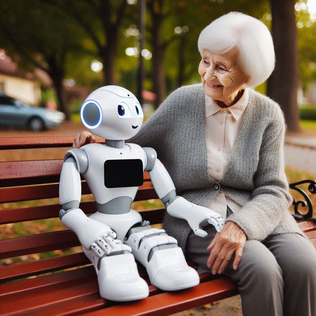 AI bot with an old lady