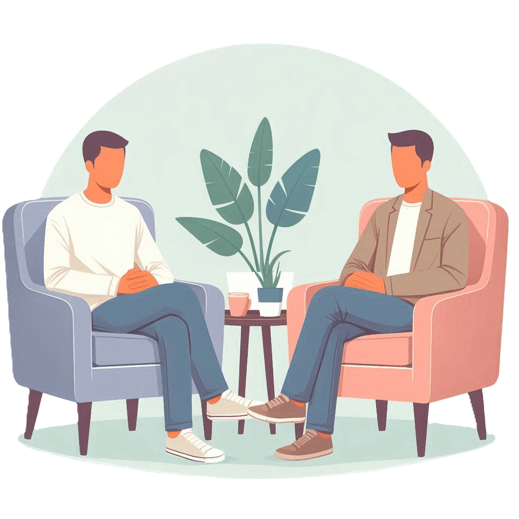 Two people talking during psychotherapy